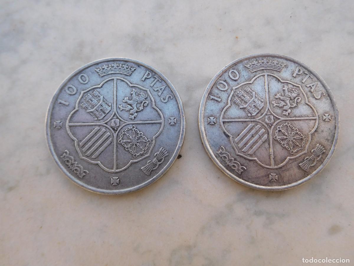 Monedas Franco: Espa&ntilde;a. 2 monedas de 100 Pesetas 1966 Estrellas 66 y 67 Plata