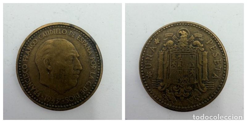 Monedas Franco: MONEDA. ESPA&Ntilde;A. FRANCISCO FRANCO. 1 PESETA. 1947. ESTRELLAS LEGIBLES *19-51*. VER
