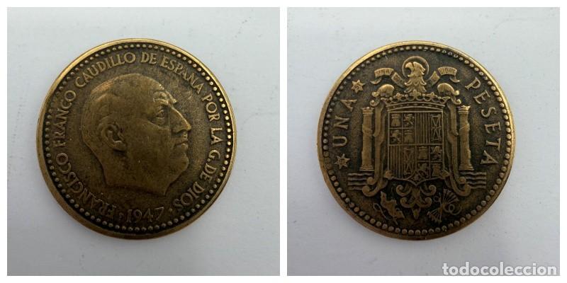 Monedas Franco: MONEDA. ESPA&Ntilde;A. FRANCISCO FRANCO. 1 PESETA. 1947. ESTRELLAS LEGIBLES *19-51*. VER