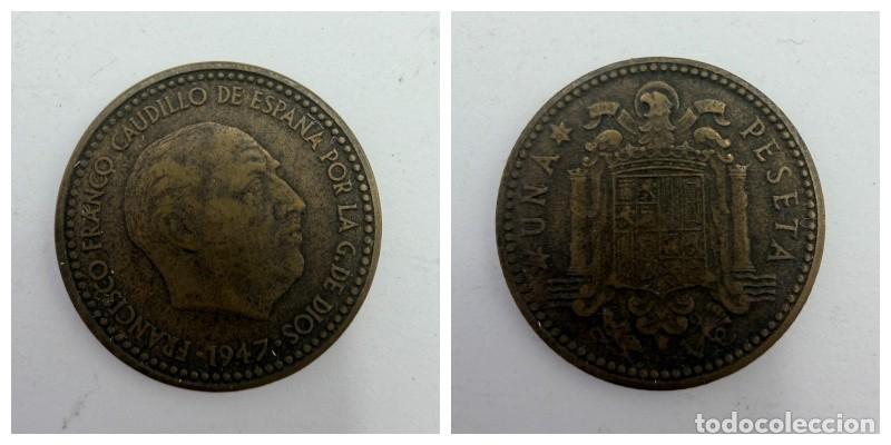 Monedas Franco: MONEDA. ESPA&Ntilde;A. FRANCISCO FRANCO. 1 PESETA. 1947. ESTRELLAS LEGIBLES *19-51*. VER