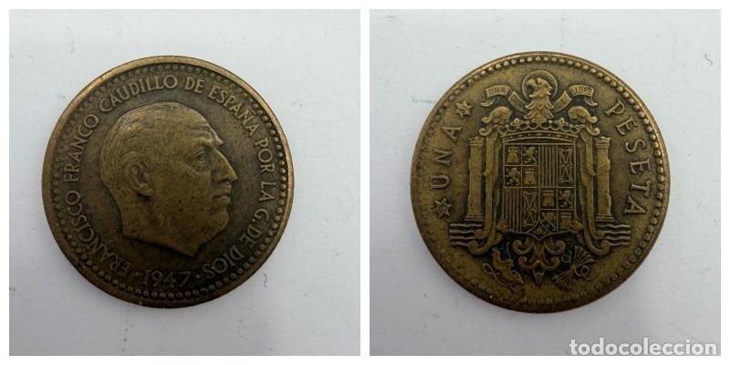 Monedas Franco: MONEDA. ESPA&Ntilde;A. FRANCISCO FRANCO. 1 PESETA. 1947. ESTRELLAS LEGIBLES *19-51*. VER