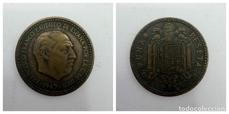 Monedas Franco: MONEDA. ESPA&Ntilde;A. FRANCISCO FRANCO. 1 PESETA. 1947. ESTRELLAS LEGIBLES *19-51*. VER