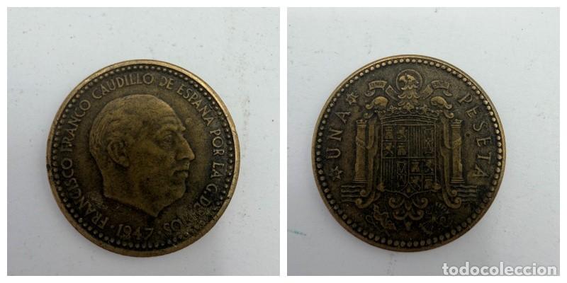 Monedas Franco: MONEDA. ESPA&Ntilde;A. FRANCISCO FRANCO. 1 PESETA. 1947. ESTRELLAS LEGIBLES *19-51*. VER