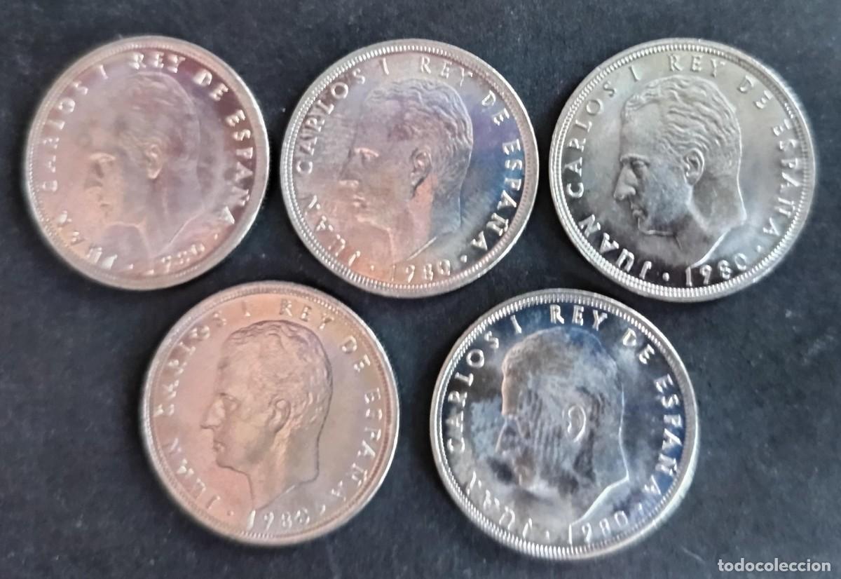 Monedas Franco: 1109 - Espa&ntilde;a 5 Peseta 1980 (81) (lote 5 monedas) km817 SC Cuproniquel