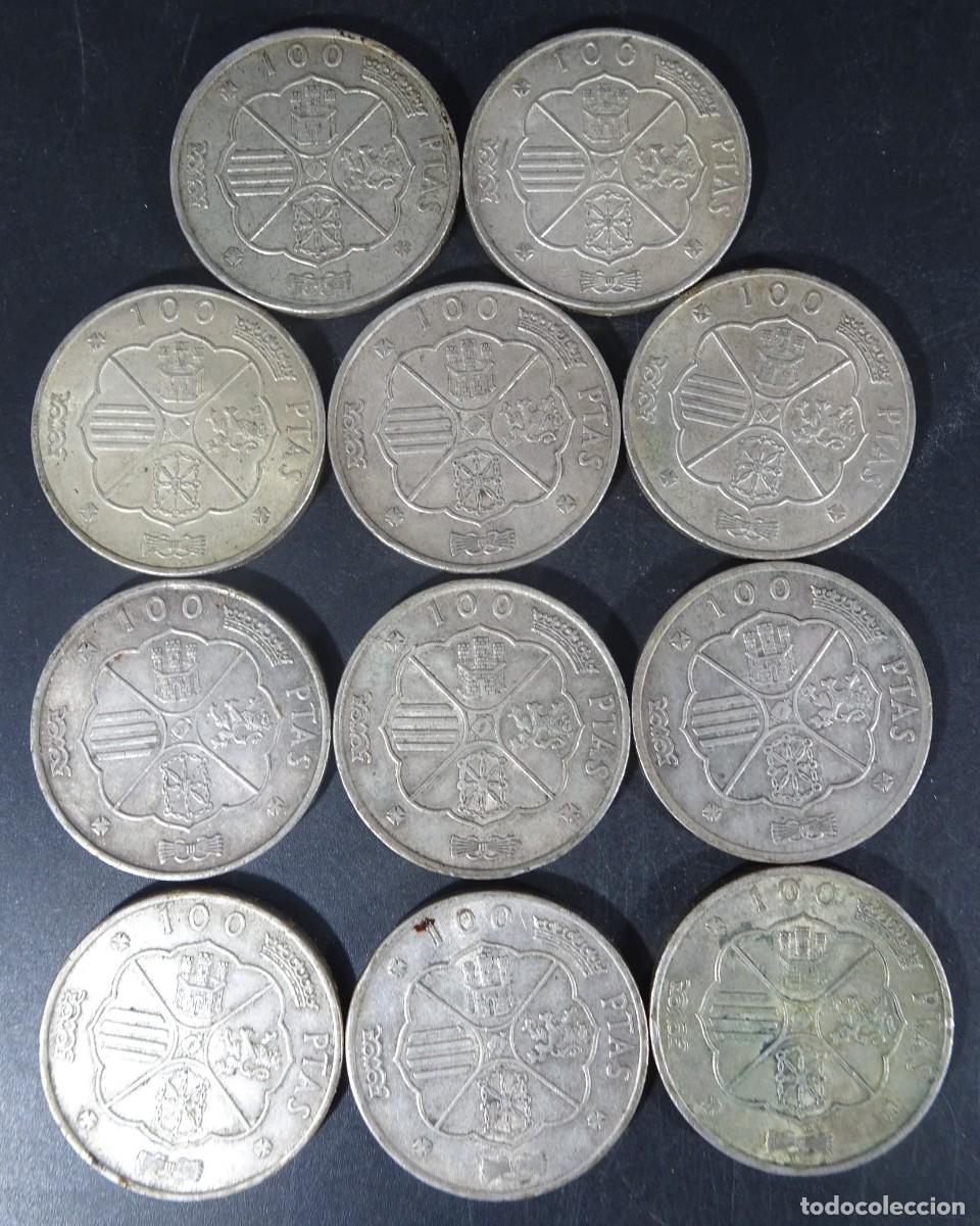 Monedas Franco: GRAN LOTE DE 11 ANTIGUAS MONEDAS 100 PESETAS , 1966, PLATA, 209 gr, VER FOTOS