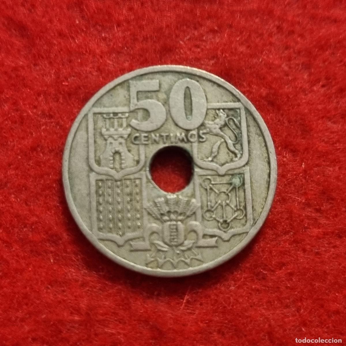 Monedas Franco: MONEDA 50 CENTIMOS 1949 FLECHAS INVERTIDAS ESTRELLAS 19 51 ORIGINAL C38