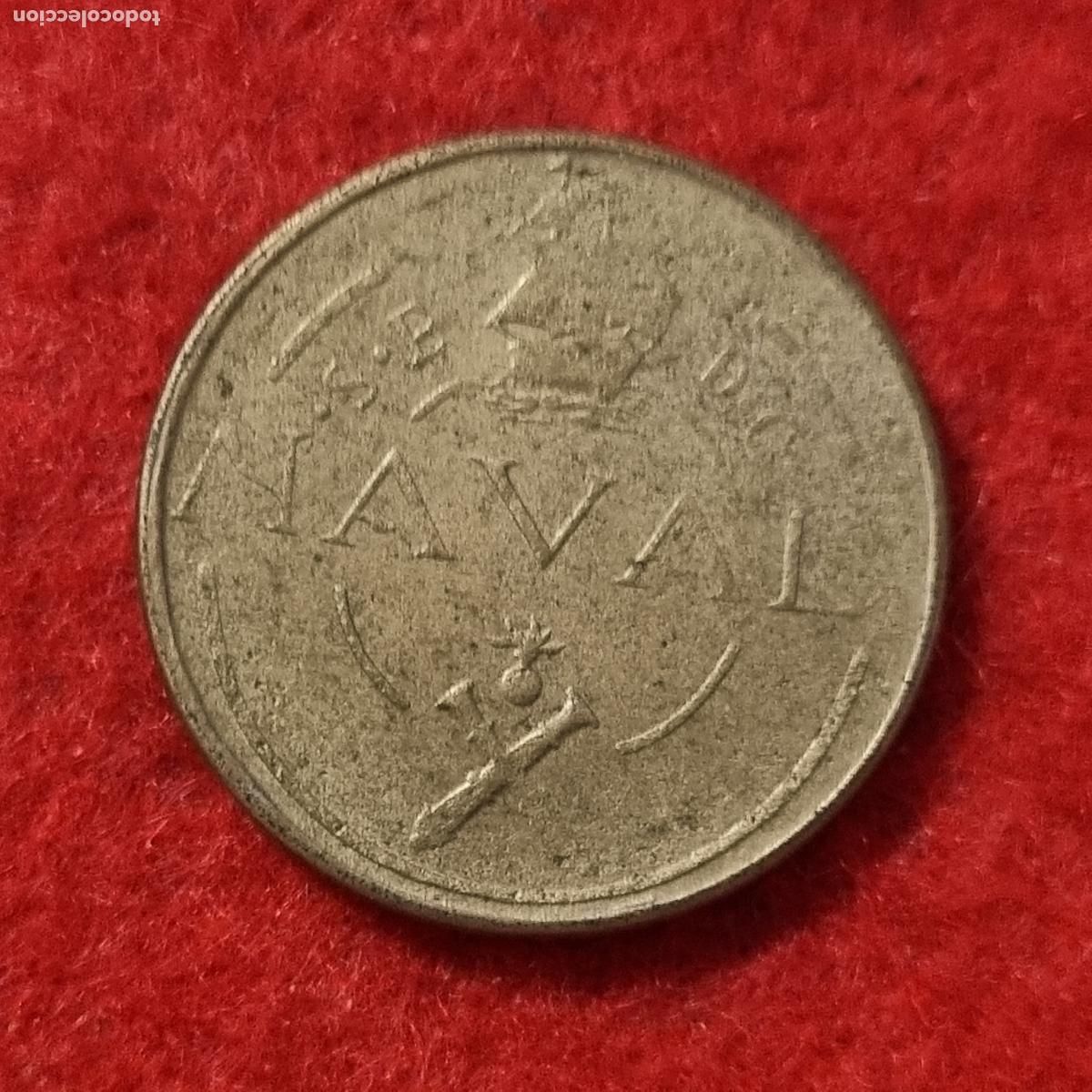 Monedas Franco: MONEDA 1 PESETA NAVAL PRUEBA DE LAS MAQUINAS TALLERES SAN CARLOS CADIZ ORIGINAL C38