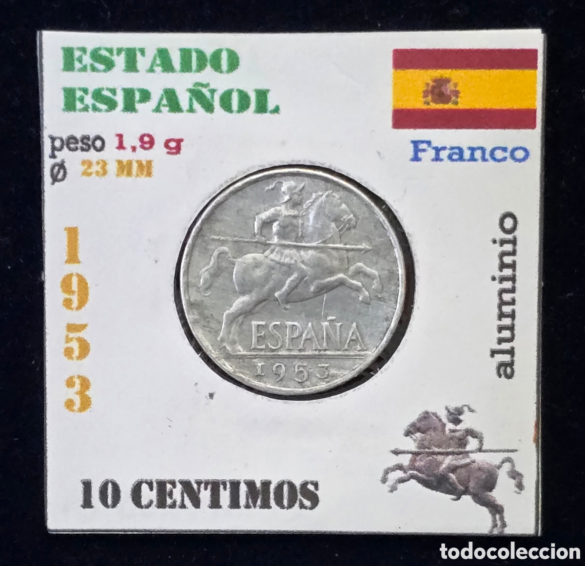 Monedas Franco: Estado Espa&ntilde;ol 10 Centimos de 1953