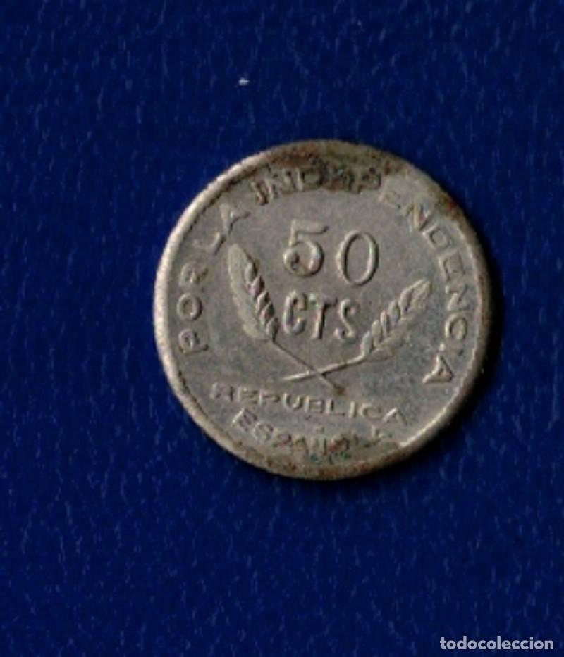 Monedas Franco: CONSEJO DE SANTANDER PALENCIA Y BURGOS A&Ntilde;O 1937. 50 CTS. PESO 2,5 GR