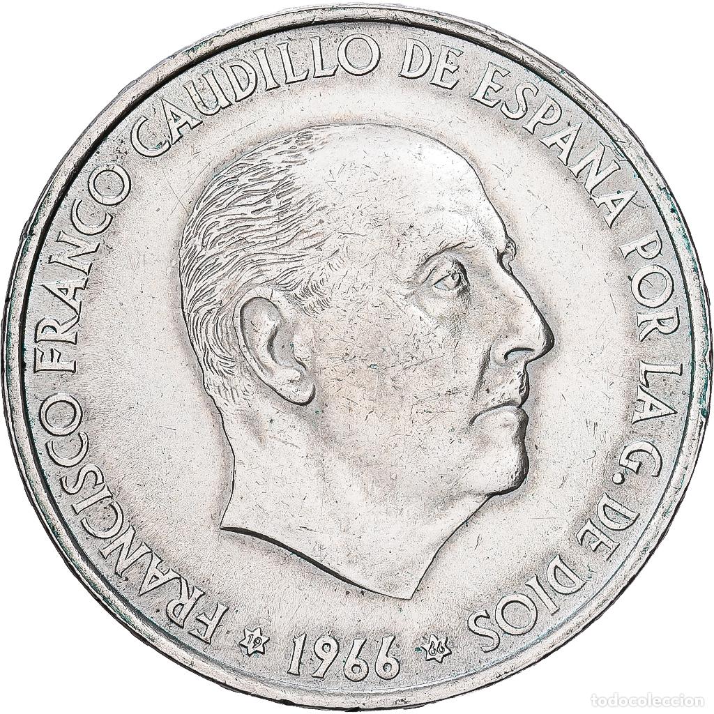 Monedas Franco: [#1509967] Espa&ntilde;a, Caudillo and regent, 100 Pesetas, 1966 (66), Plata, MBC, KM:797