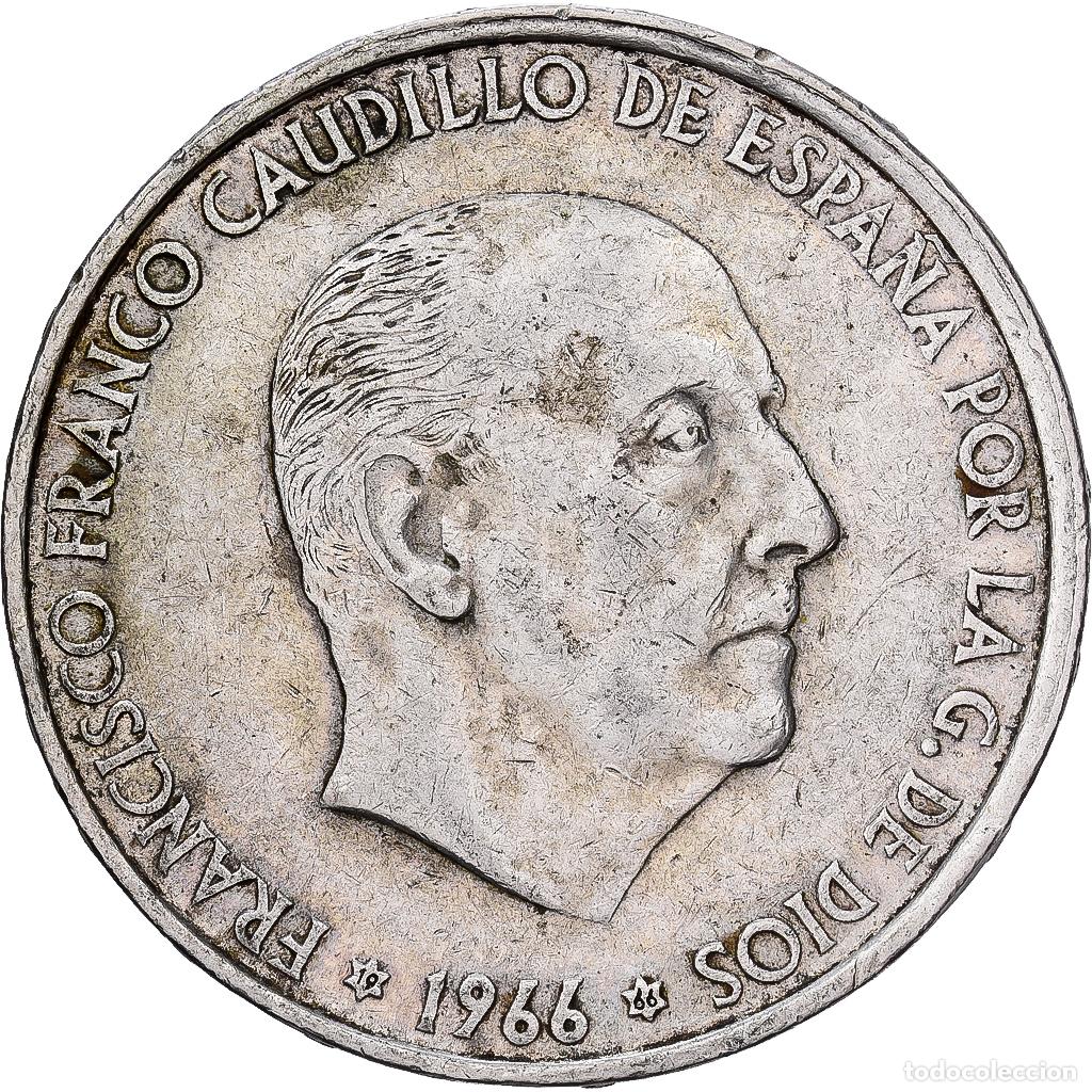 Monedas Franco: [#1509966] Espa&ntilde;a, Caudillo and regent, 100 Pesetas, 1966 (66), Plata, BC+, KM:797