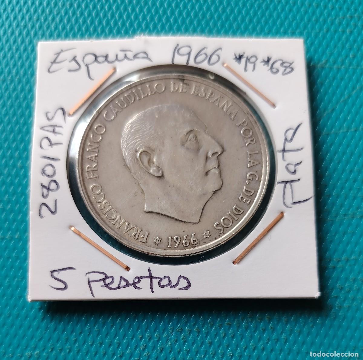 Monedas Franco: MONEDA DE ESPA&Ntilde;A - 100 PESETAS DE PLATA DEL A&Ntilde;O 1966 *19 *68 - PAQUITO - 2801PAS