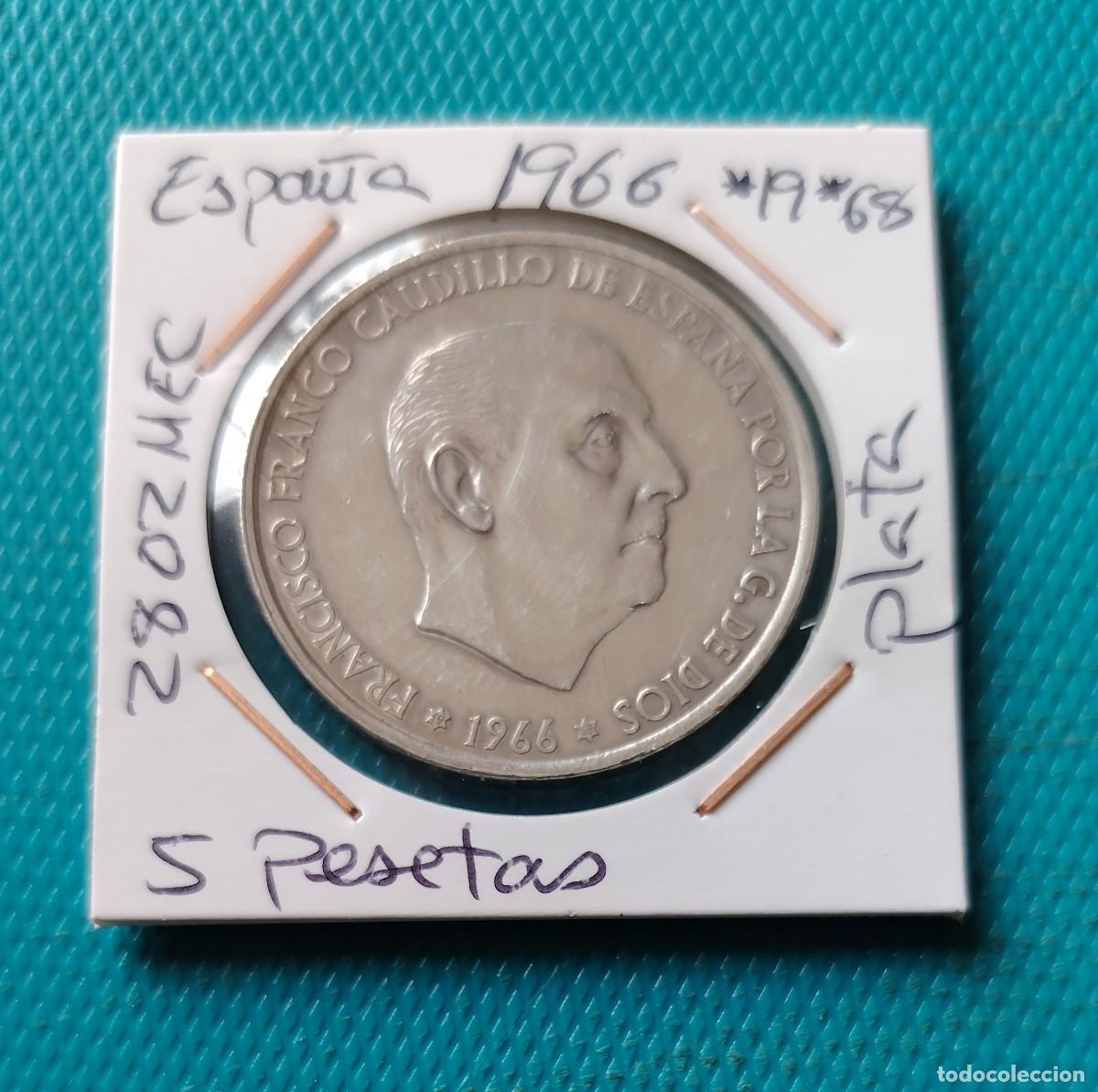Monedas Franco: MONEDA DE ESPA&Ntilde;A - 100 PESETAS DE PLATA DEL A&Ntilde;O 1966 *19 *68 - PAQUITO - 2802MEC
