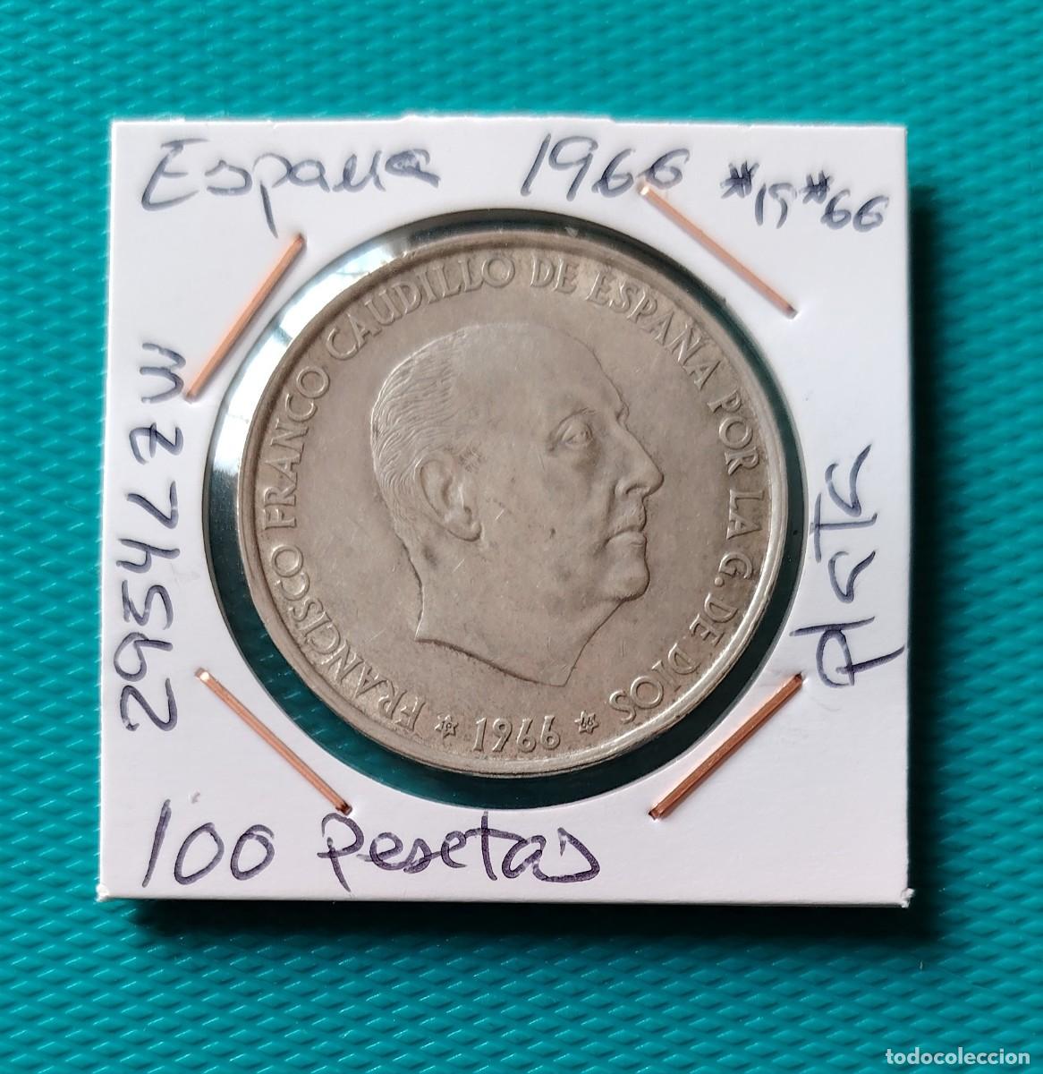 Monedas Franco: MONEDA DE ESPA&Ntilde;A - 100 PESETAS DE PLATA DEL A&Ntilde;O 1966 *19 *66 - PAQUITO - 2954LZW