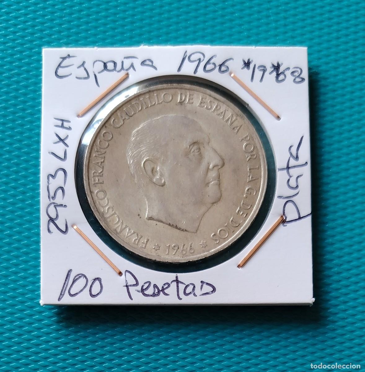 Monedas Franco: MONEDA DE ESPA&Ntilde;A - 100 PESETAS DE PLATA DEL A&Ntilde;O 1966 *19 *68 - PAQUITO - 2953LXH