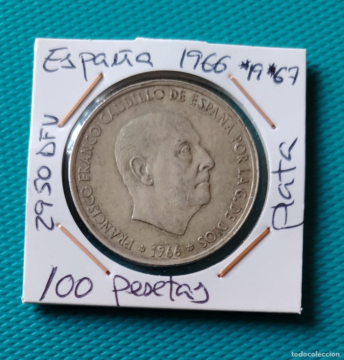 Monedas Franco: MONEDA DE ESPA&Ntilde;A - 100 PESETAS DE PLATA DEL A&Ntilde;O 1966 *19 *67 - PAQUITO - 2950DFV