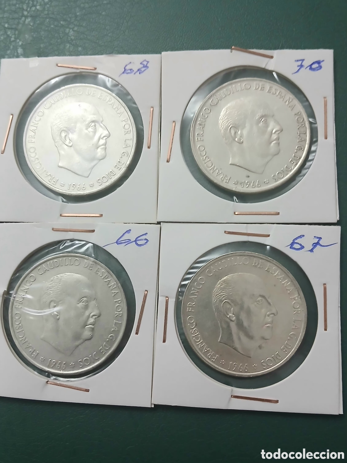 Monedas Franco: LOTE DE 4 MONEDAS DE 100 PTS DE PLATA FRANCO1966*66-67-68-70