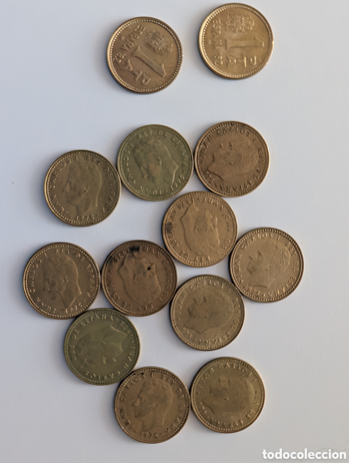 Monedas Franco: Lote de 13 Monedas de Pesetas Espa&ntilde;olas (Franco y Juan Carlos I)