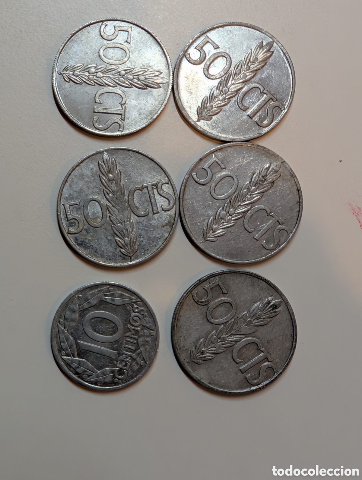 Monedas Franco: Lote 6 Monedas Franco: 50 y 10 C&eacute;ntimos (1959-1966)