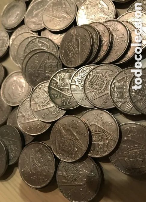 Monedas Franco: Lote de 90 monedas de 25 pesetas de Franco 1957