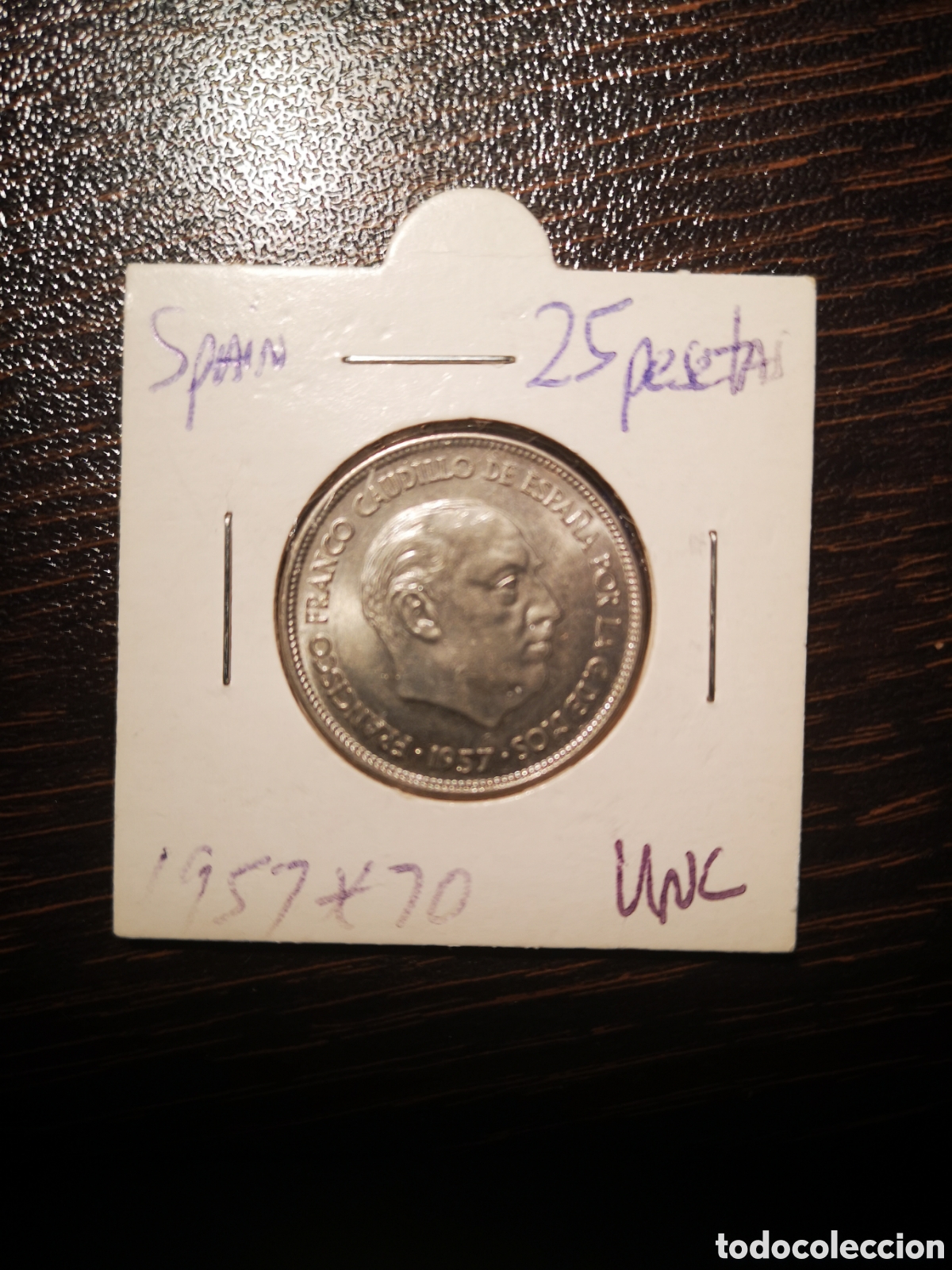 Monedas Franco: 25 pesetas 1957 *70 SC