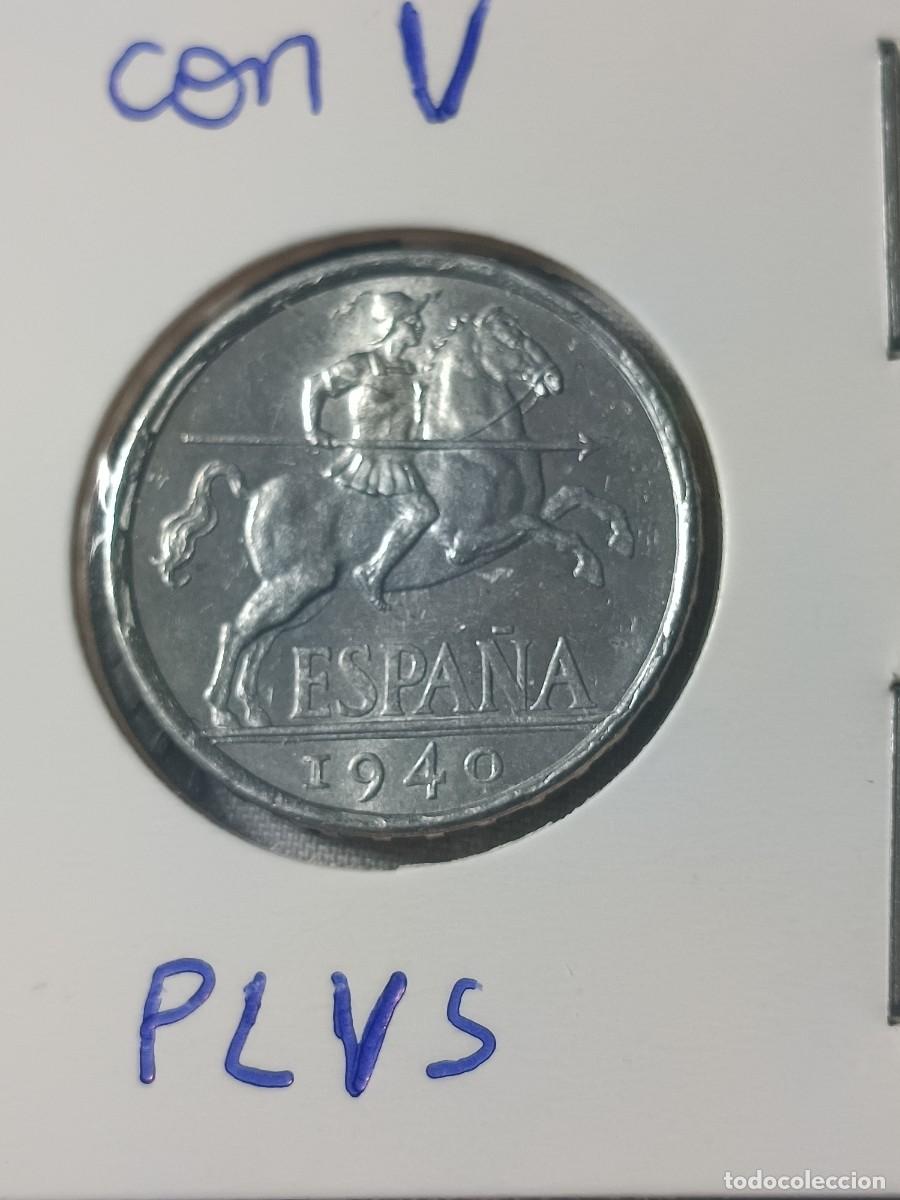 Monedas Franco: 10 c&eacute;ntimos 1940 plus con V sin circular