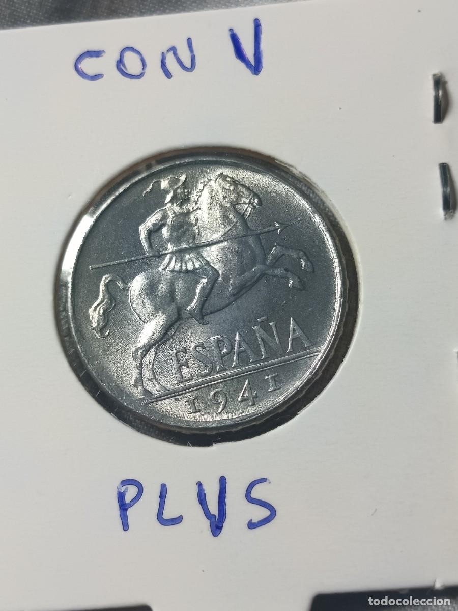 Monedas Franco: 10 c&eacute;ntimos 1941 variante plus con V sin circular