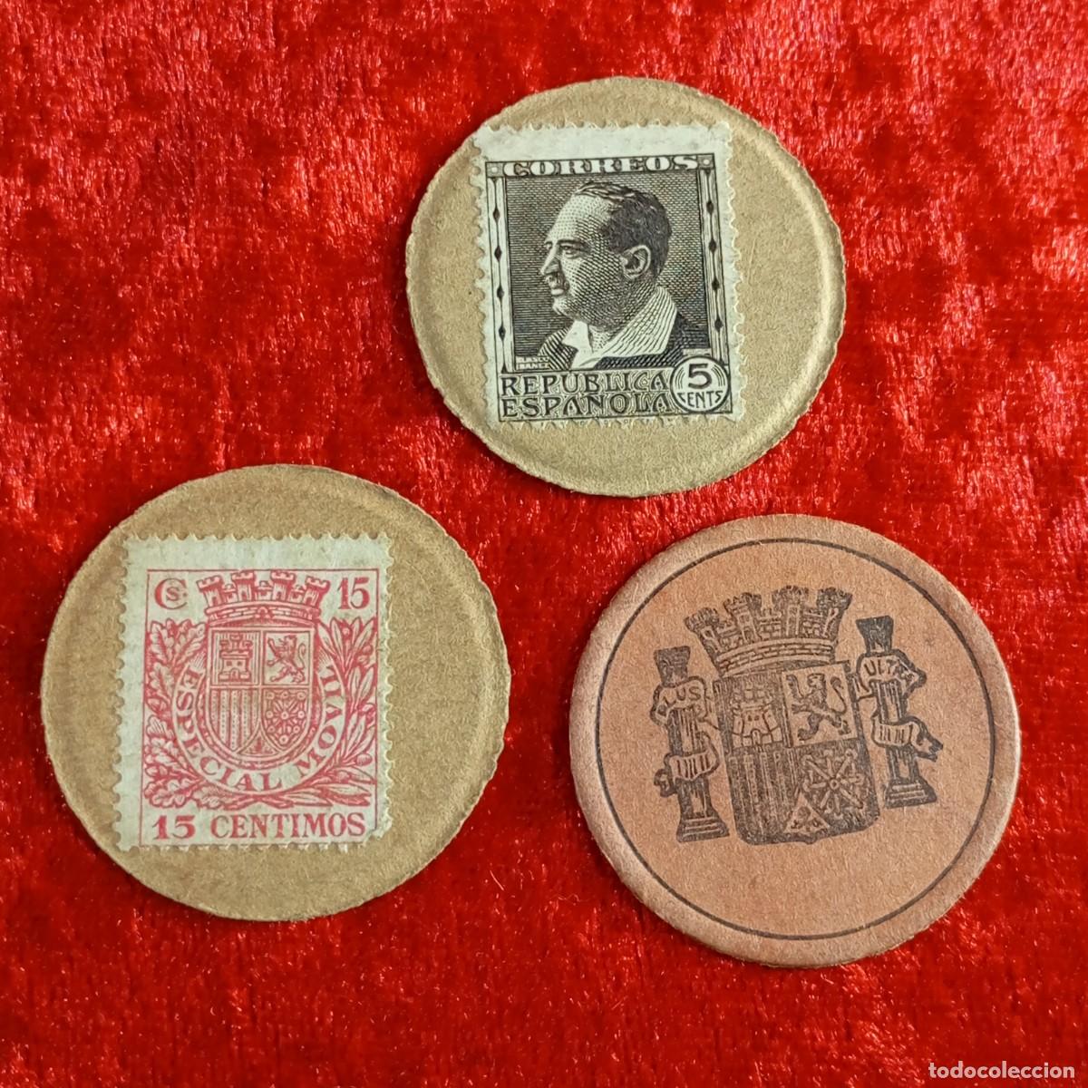 Monedas Franco: MONEDA - SELLO - REP&Uacute;BLICA ESPA&Ntilde;OLA - LOTE DE 3 MONEDAS - RARAS / 52
