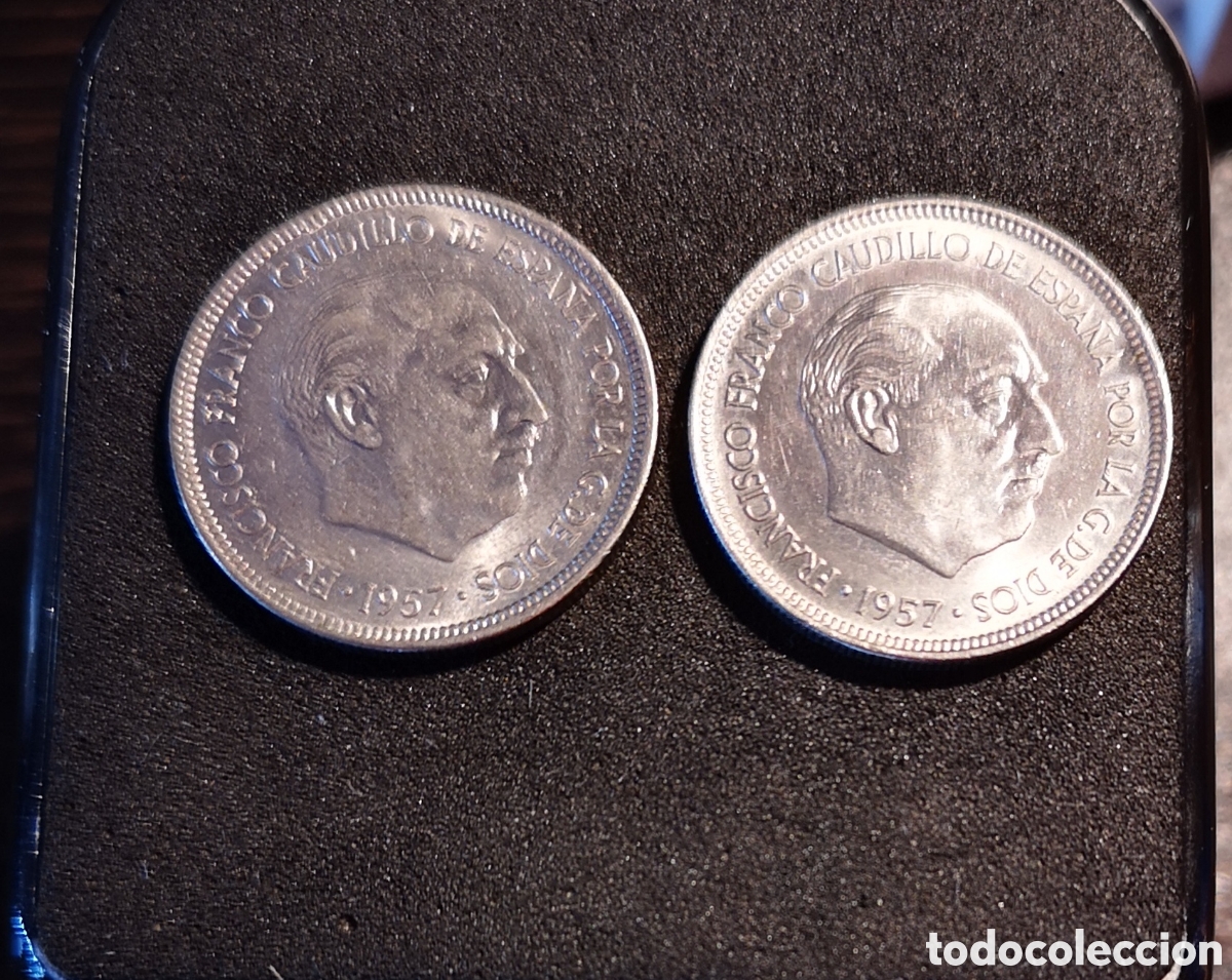 Monedas Franco: 5 pesetas 1957 *70 y 71 SC