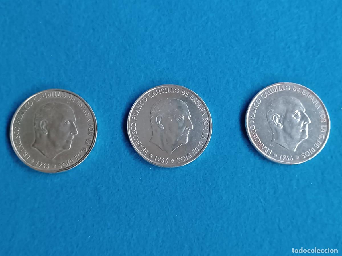 Monedas Franco: Lote 6 monedas plata 100 pts Franco 1966
