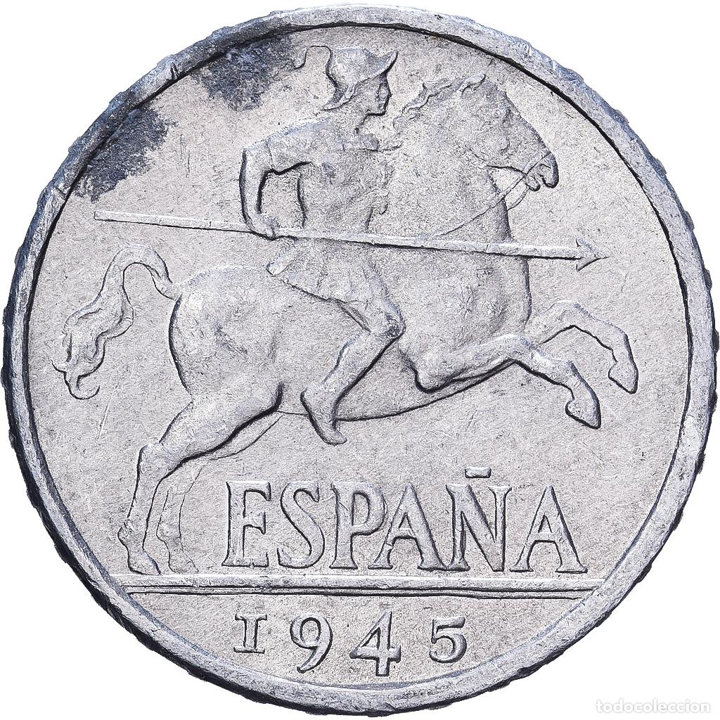 Monedas Franco: [#1513383] Espa&ntilde;a, 5 Centimos, 1945, Aluminio, BC+, KM:765