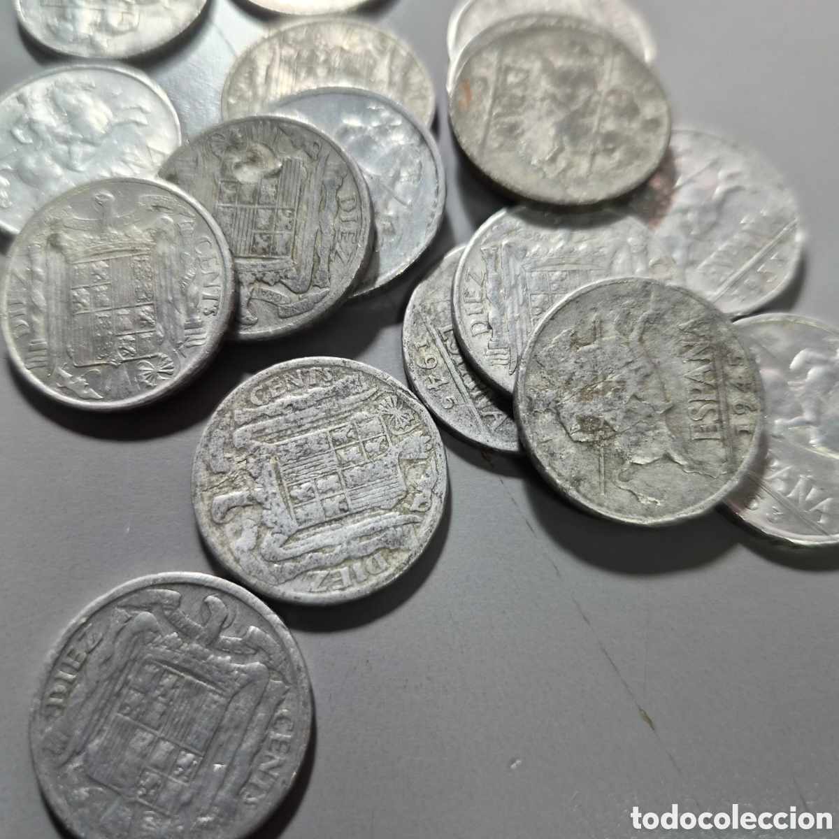 Monedas Franco: Lote de 18 monedas de 10 centimos - Foto 2