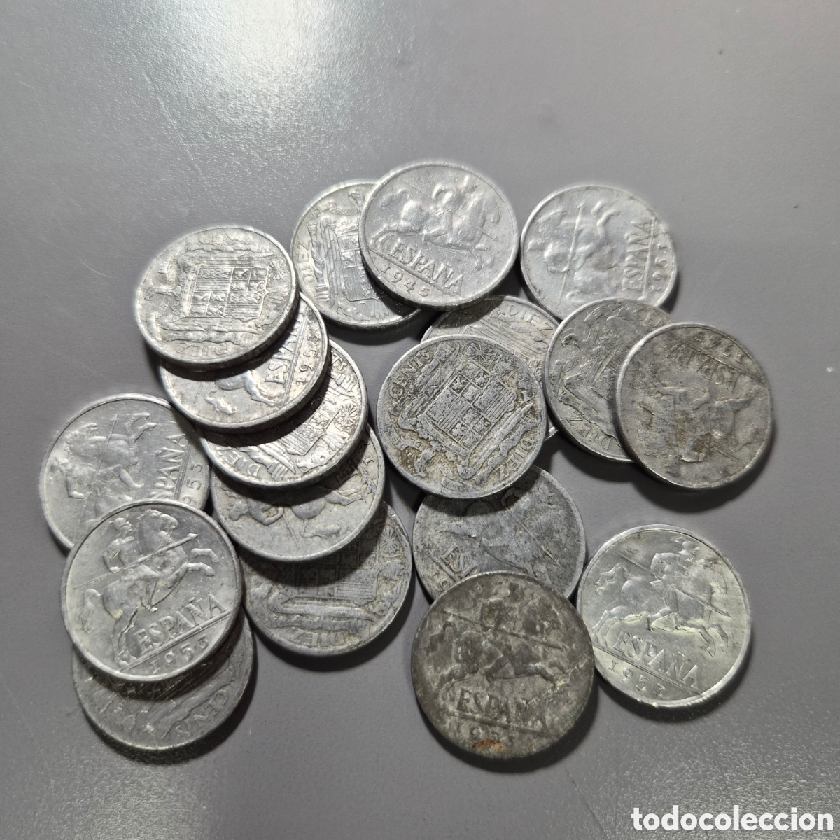Monedas Franco: Lote de 18 monedas de 10 centimos - Foto 3