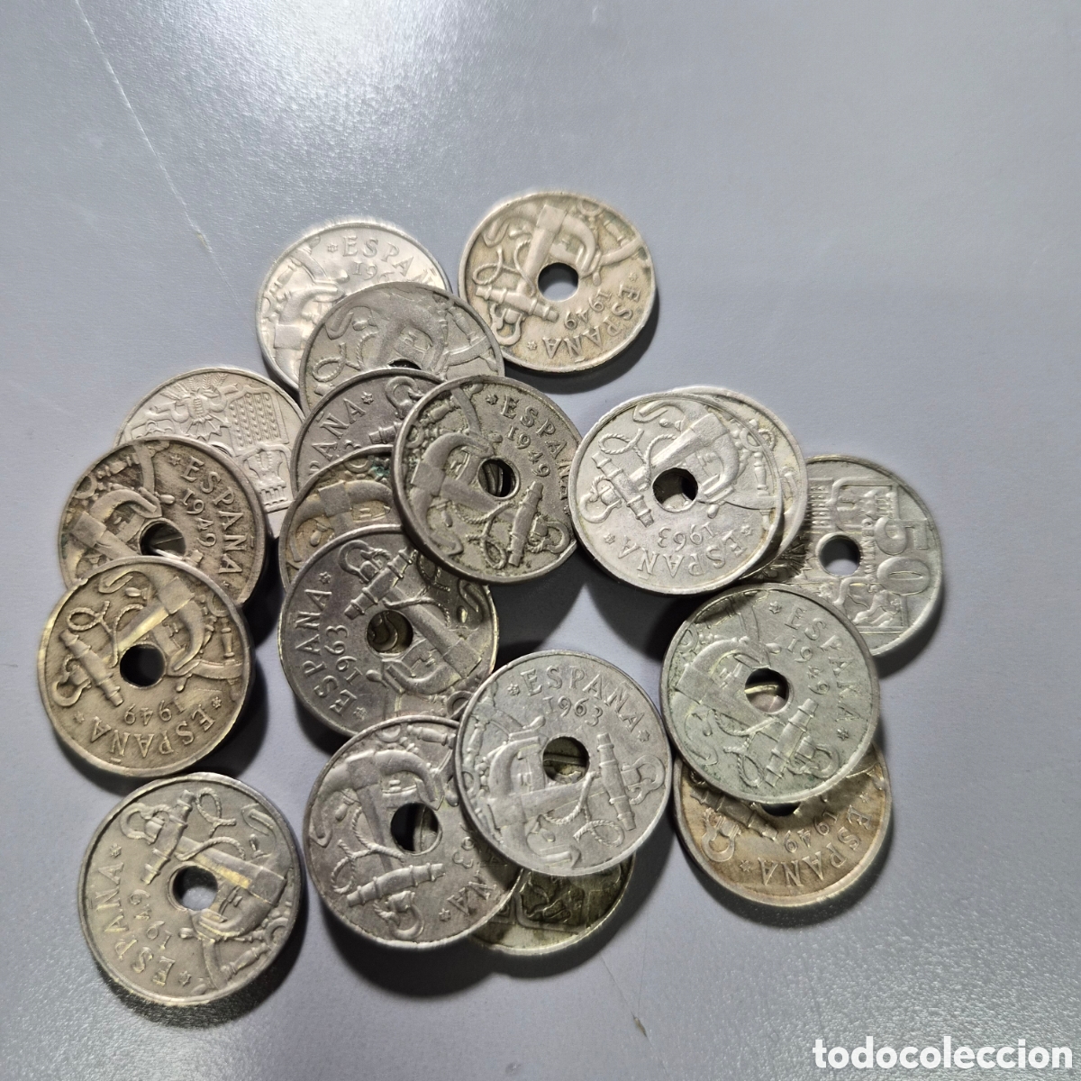 Monedas Franco: Lote de 19 monedas de 50 centimos - Foto 3