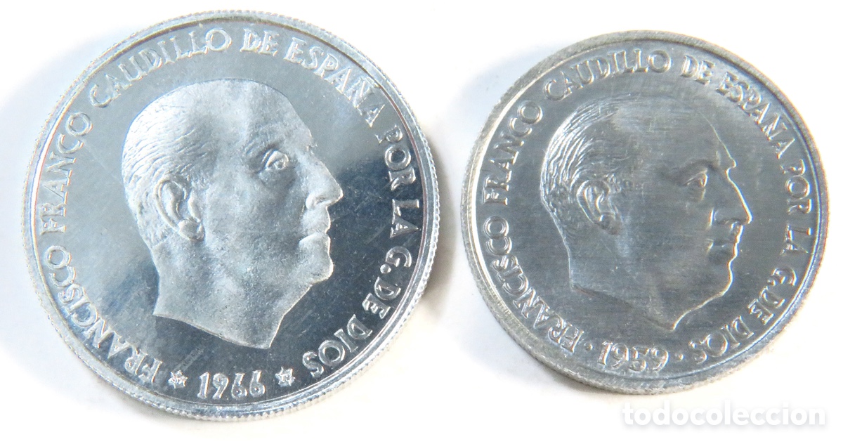 Monedas Franco: Pareja 50 y 10 C&eacute;ntimos Franco &ndash; 10 C&eacute;ntimos Estrella 73 en Calidad Proof &ndash; Sin Circular