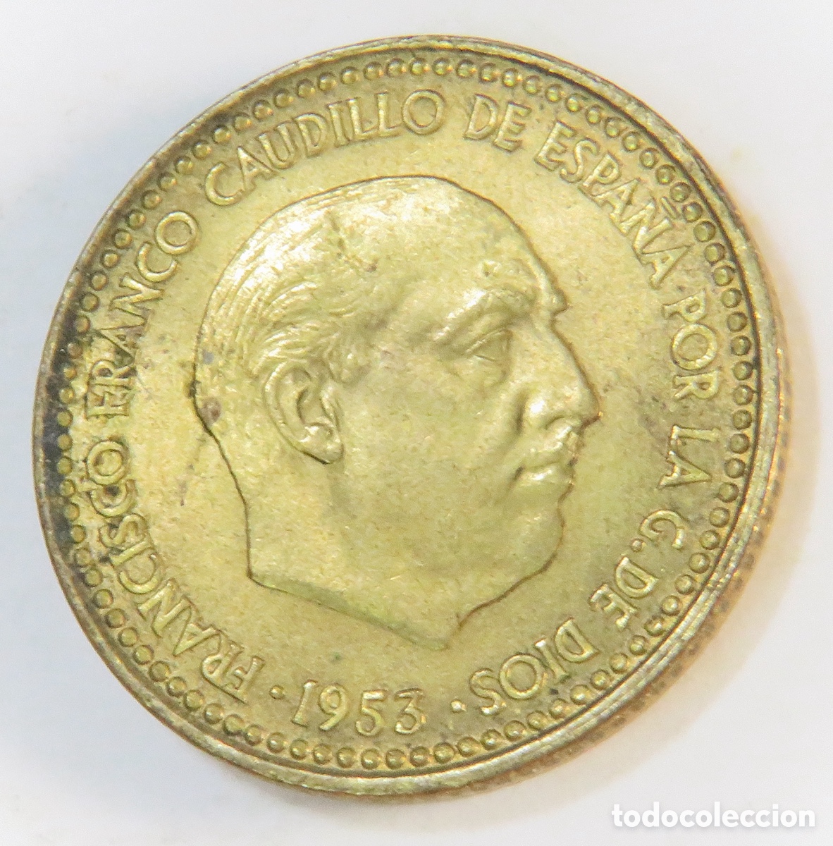 Monedas Franco: 1 Peseta 1953 62 Sin Circular - Francisco Franco - Excelente Brillo Original