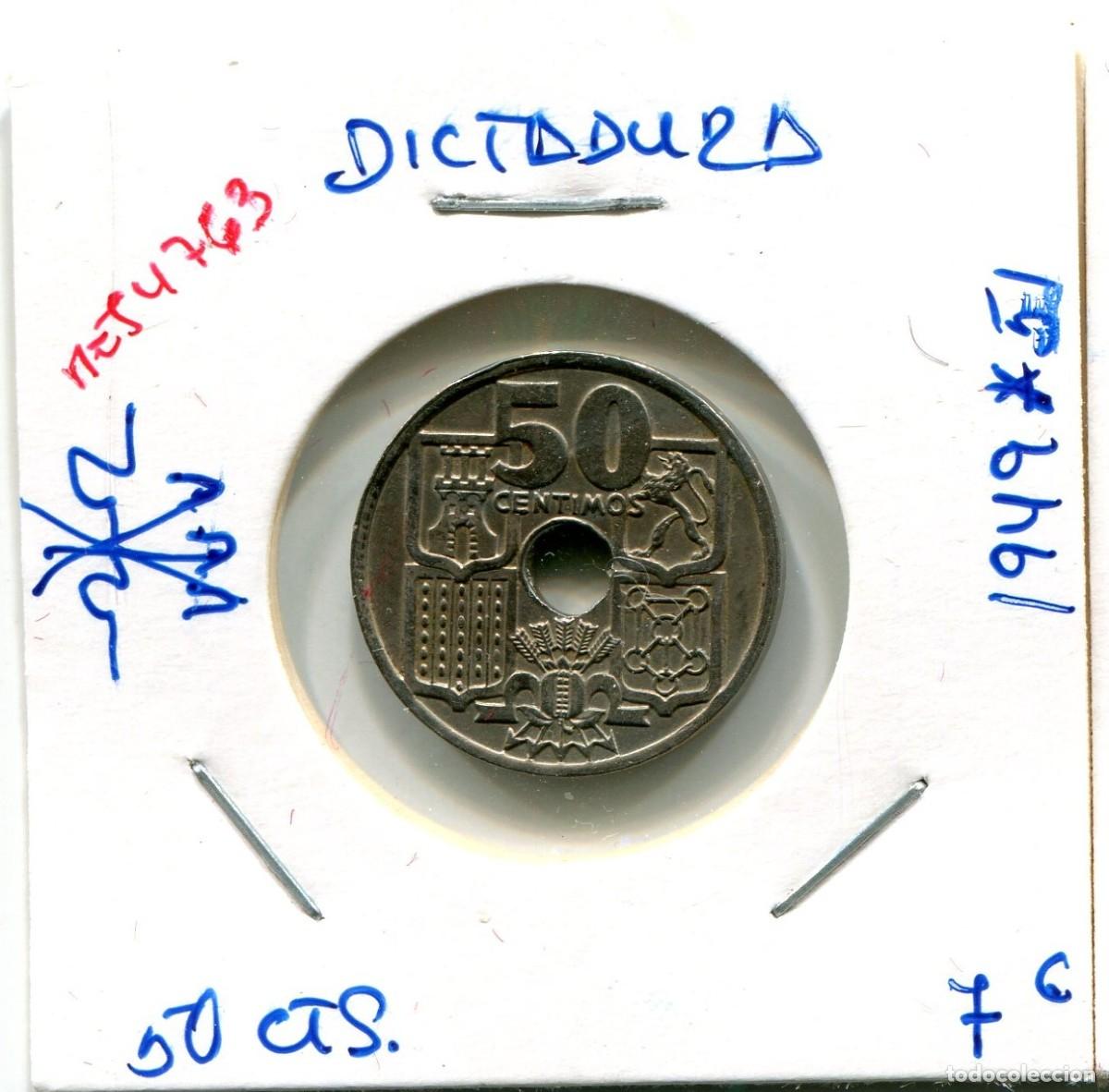 Monedas Franco: 50 CENTIMOS DICTADURA A&Ntilde;O 1949 *51 ( MES4763 )
