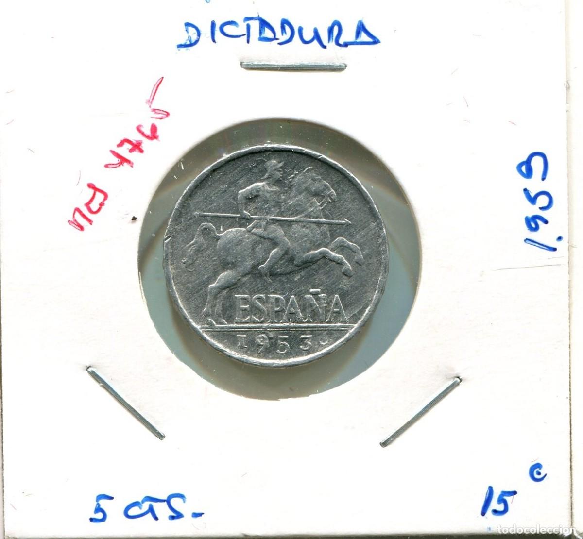 Monedas Franco: 5 CENTIMOS DICTADURA A&Ntilde;O 1953 ( MES4765 )