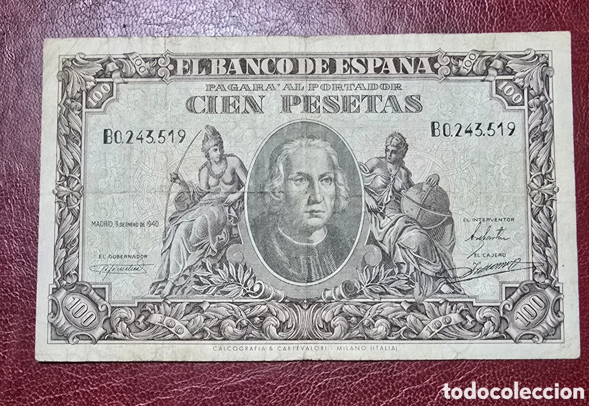 Monedas Franco: Espa&ntilde;a Billete de 100 Ptas de 1940 serie B