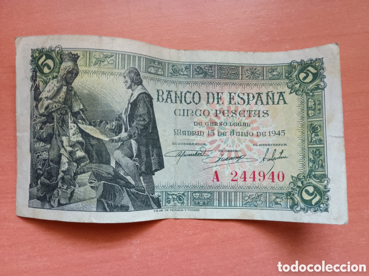 Monedas Franco: Billetes de 5 pesetas 1943 Banco de Espa&ntilde;a
