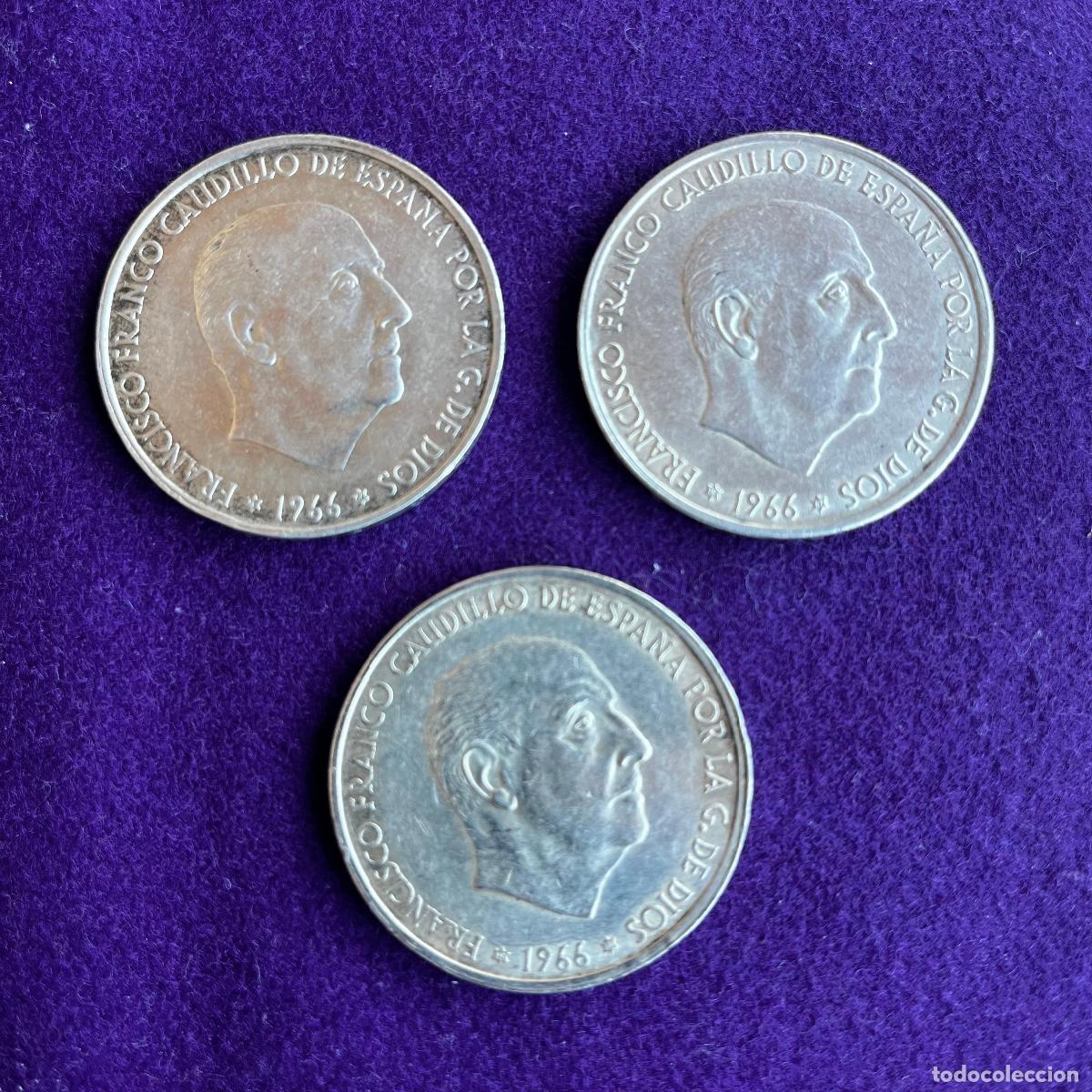 Monedas Franco: 3 MONEDAS DE PLATA. 100 PESETAS FRANCO. 1966 *66, *67, *68. DIFERENTES. MUY BONITAS.