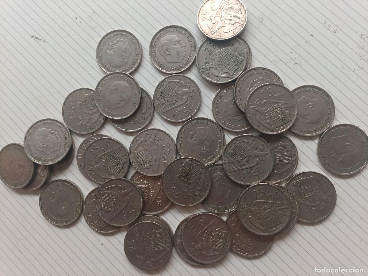 Monedas Franco: LOTE DE 38 MONEDAS DE 25 PESETAS DE FRANCO 1957