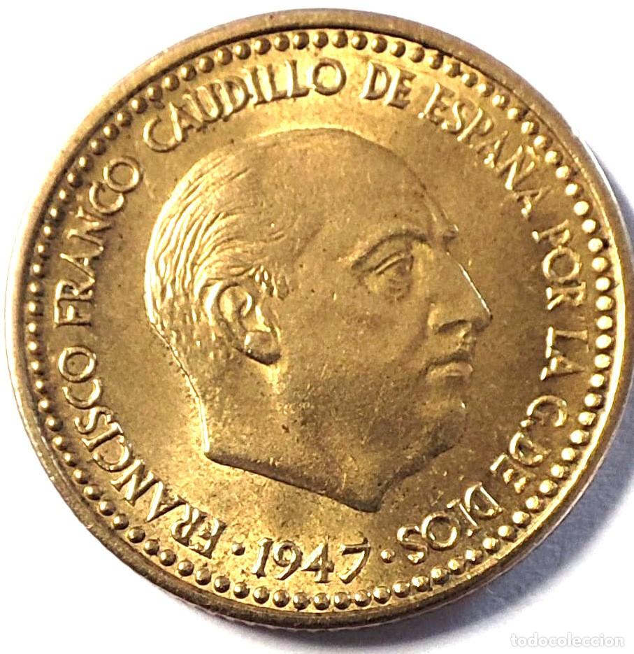 M&uuml;nzen unter Franco: ESTADO ESPA&Ntilde;OL 1 PESETA 1947*53 - SC BRILLO ORIGINAL
