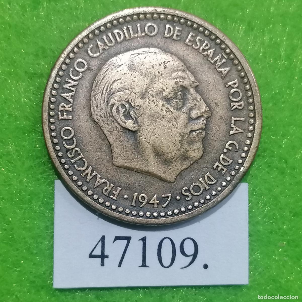 Monedas Franco: Espa&ntilde;a 1 peseta 1947 52, Franco