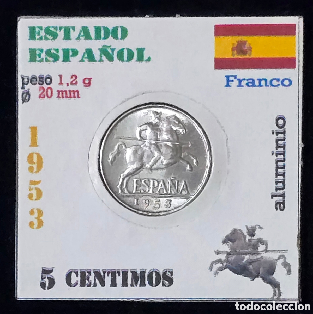 Monedas Franco: Estado Espa&ntilde;ol 5 Centimos de 1953 Franco