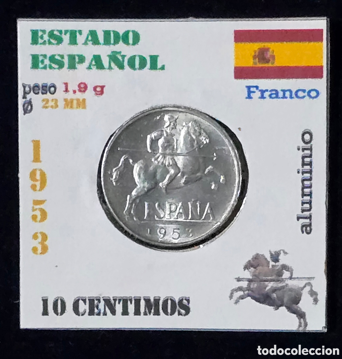 Monedas Franco: Estado Espa&ntilde;ol 10 Ctmos de 1953 Franco