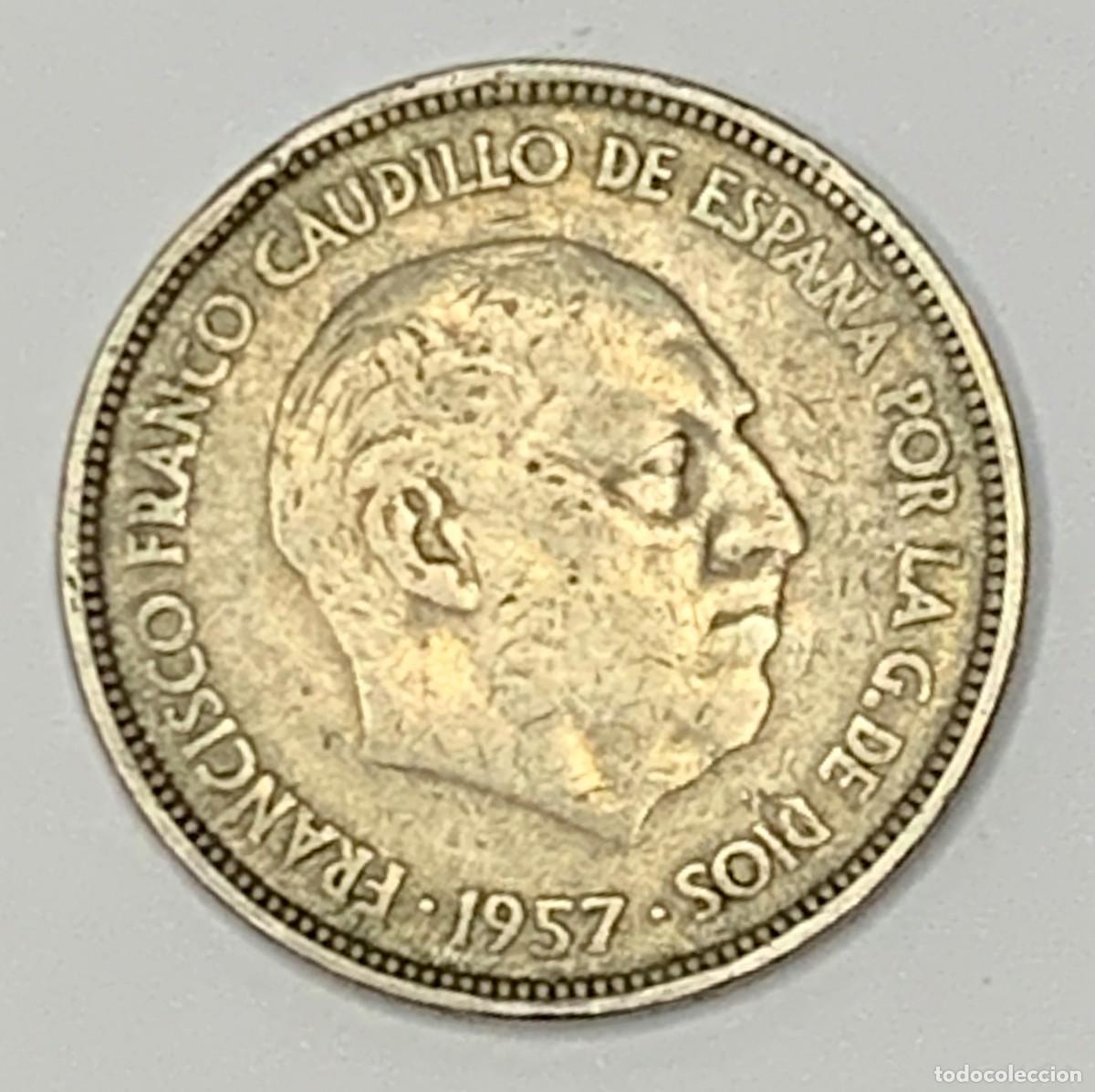 Monedas Franco: 25 Pesetas Caudillo de Espa&ntilde;a 1957