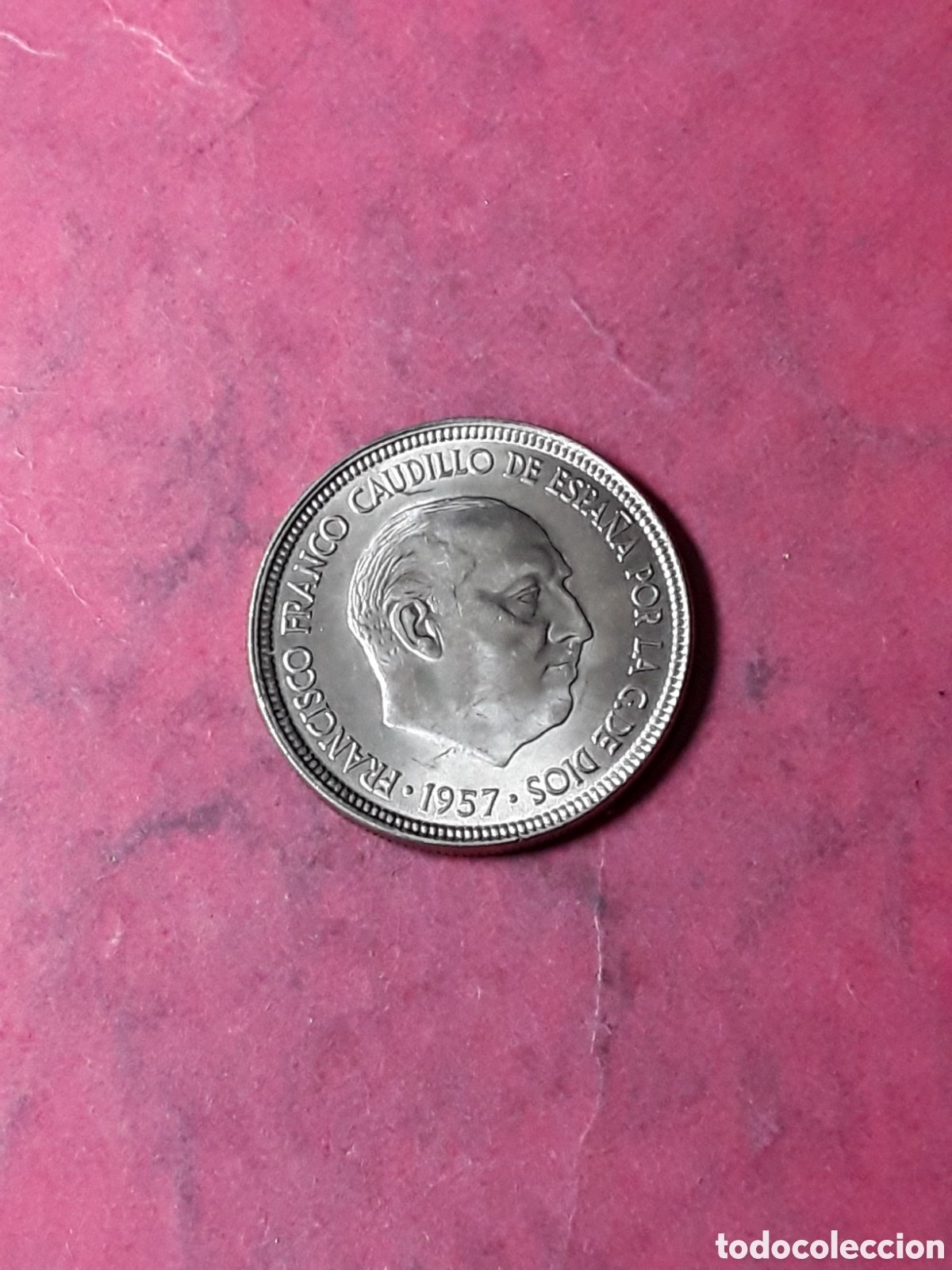 Monedas Franco: 5 PESETAS 1957 *58 (1958).SIN CIRCULAR.