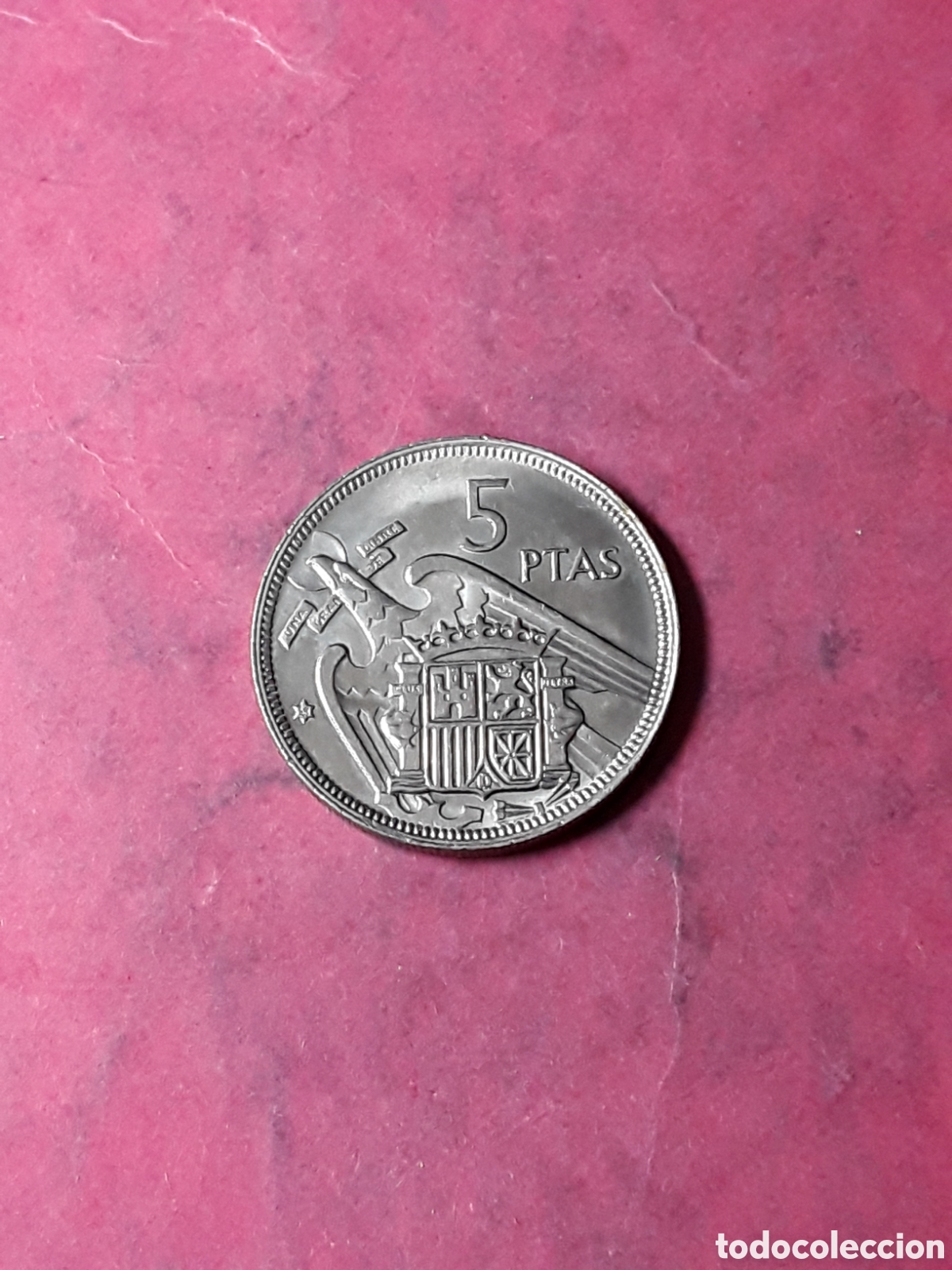 Monedas Franco: 5 PESETAS 1957 *66 (1966).SIN CIRCULAR.