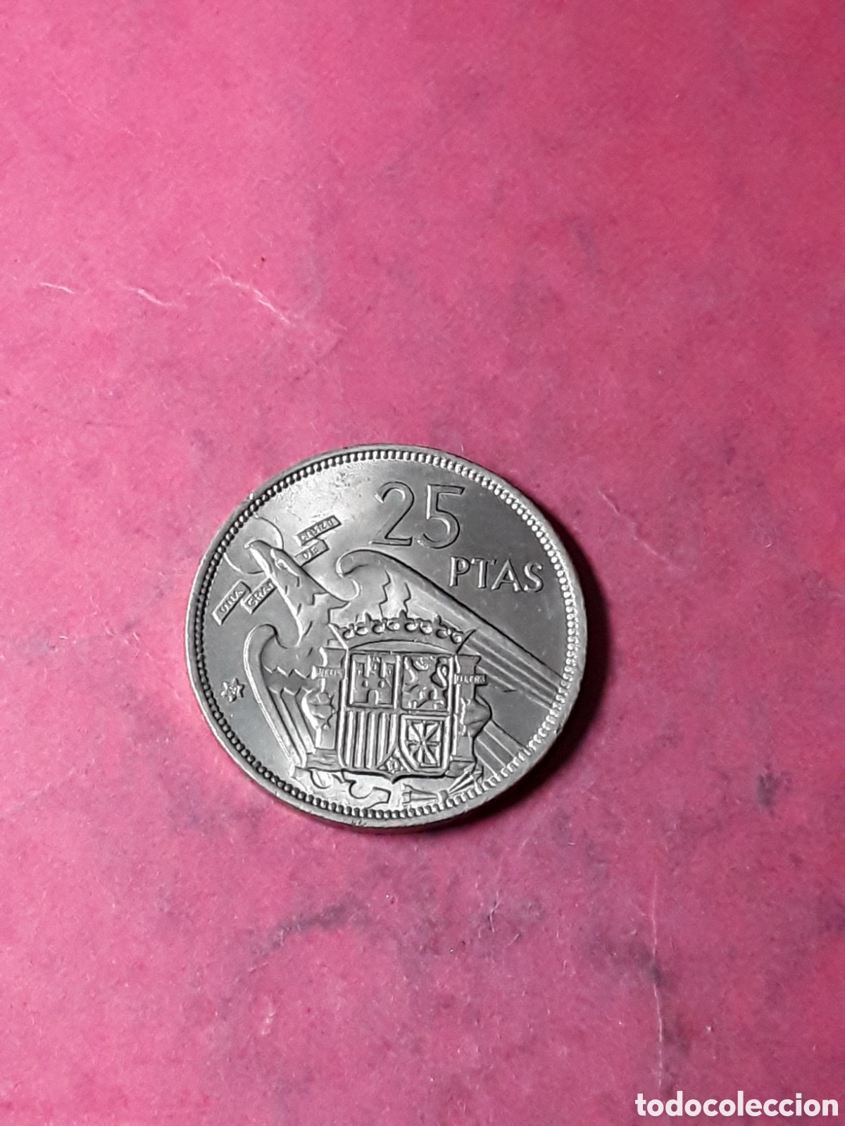Monedas Franco: 25 PESETAS 1957 *58 (1958).SIN CIRCULAR.